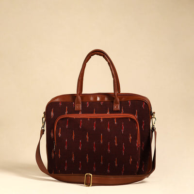  Maroon Handmade Pochampally Ikat Laptop Bag