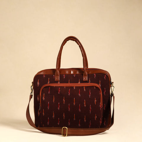  Maroon Handmade Pochampally Ikat Laptop Bag