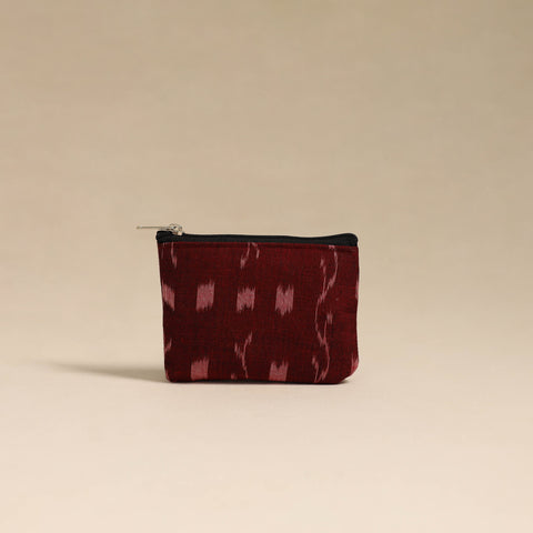  Maroon Handmade Quilted Cotton Coin Pouch 