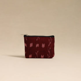  Maroon Handmade Quilted Cotton Coin Pouch 