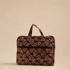  Maroon Handmade Quilted Cotton Laptop Bag