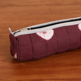  Maroon Handmade Quilted Cotton Pencil Pouch