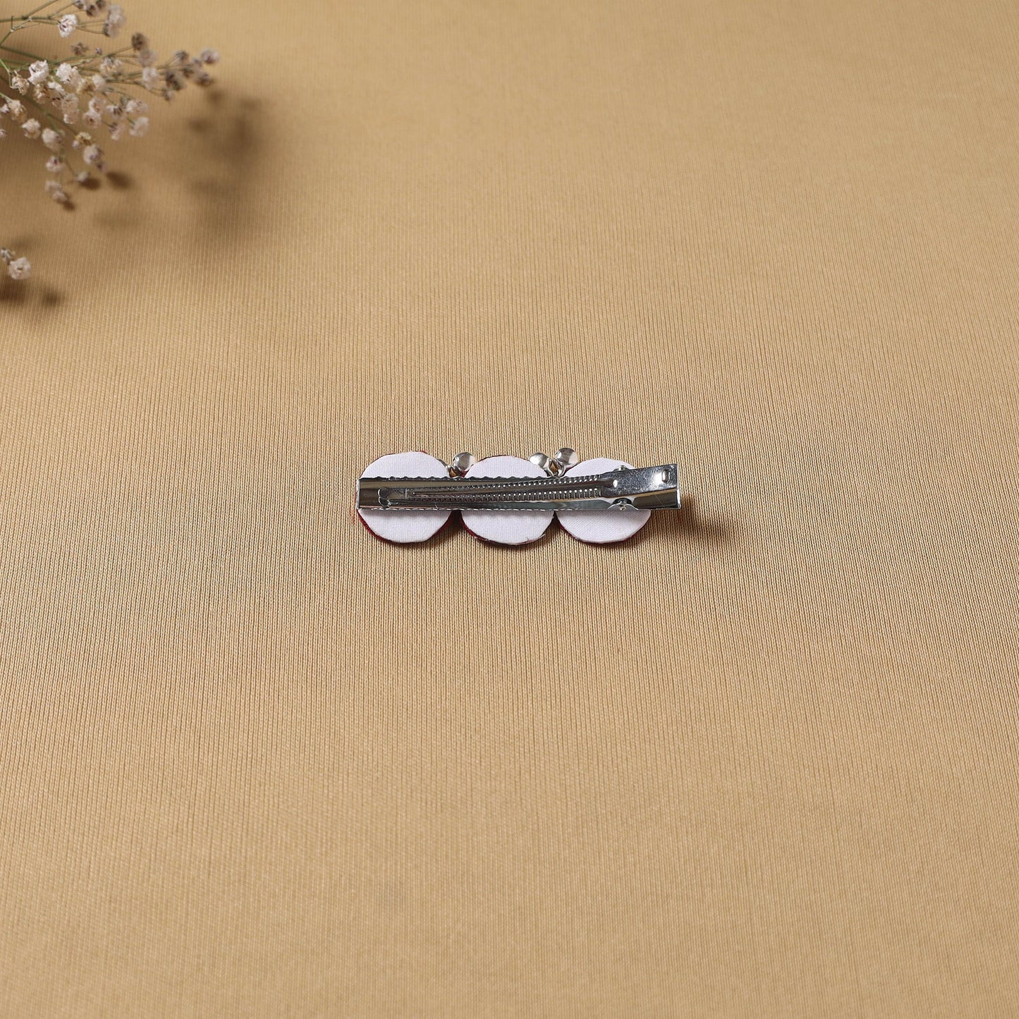 Handmade thread mirror work hair clip 06 - handcrafted