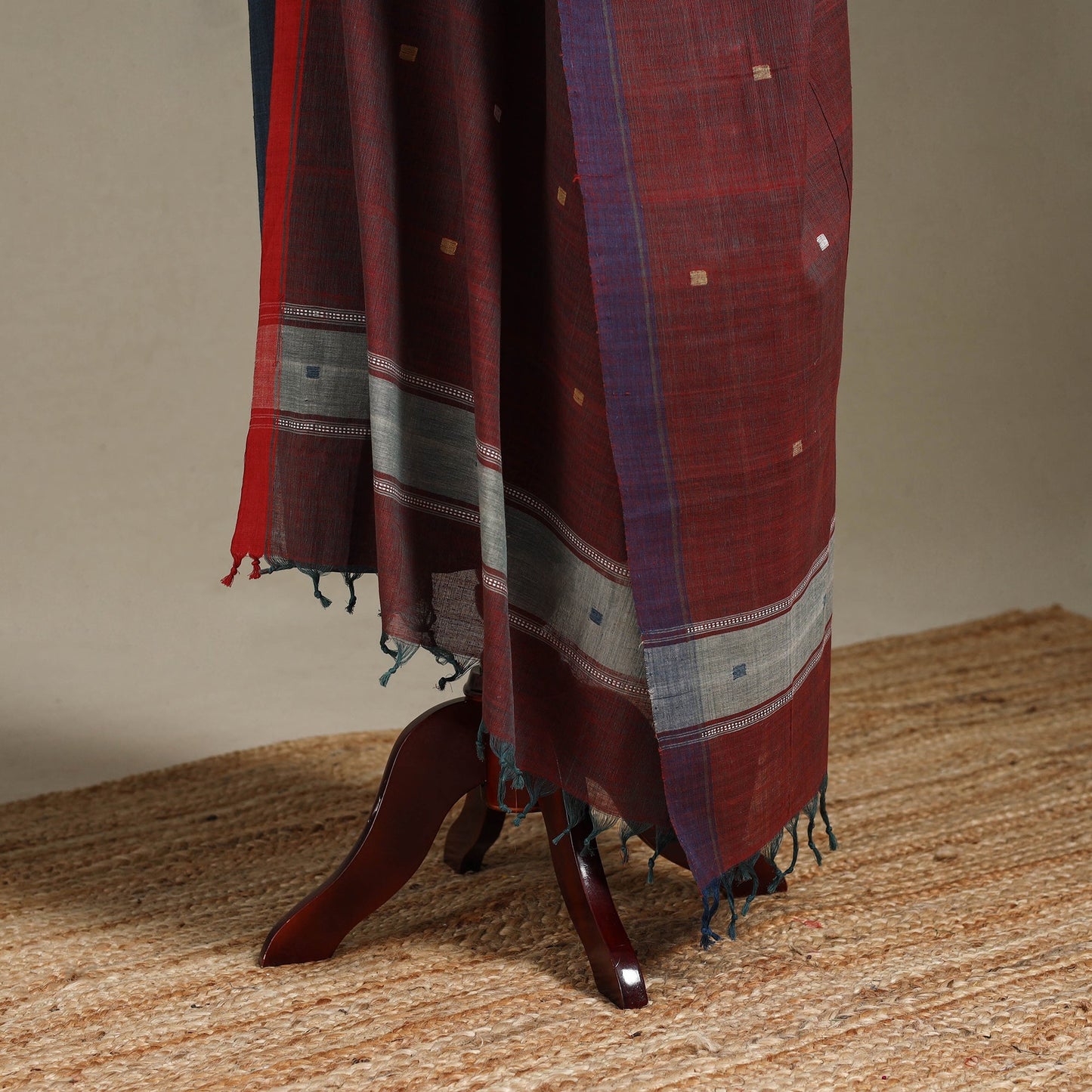 Peach - handspun handloom buti natural dyed cotton