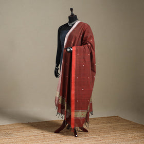 Peach - handspun handloom buti natural dyed cotton