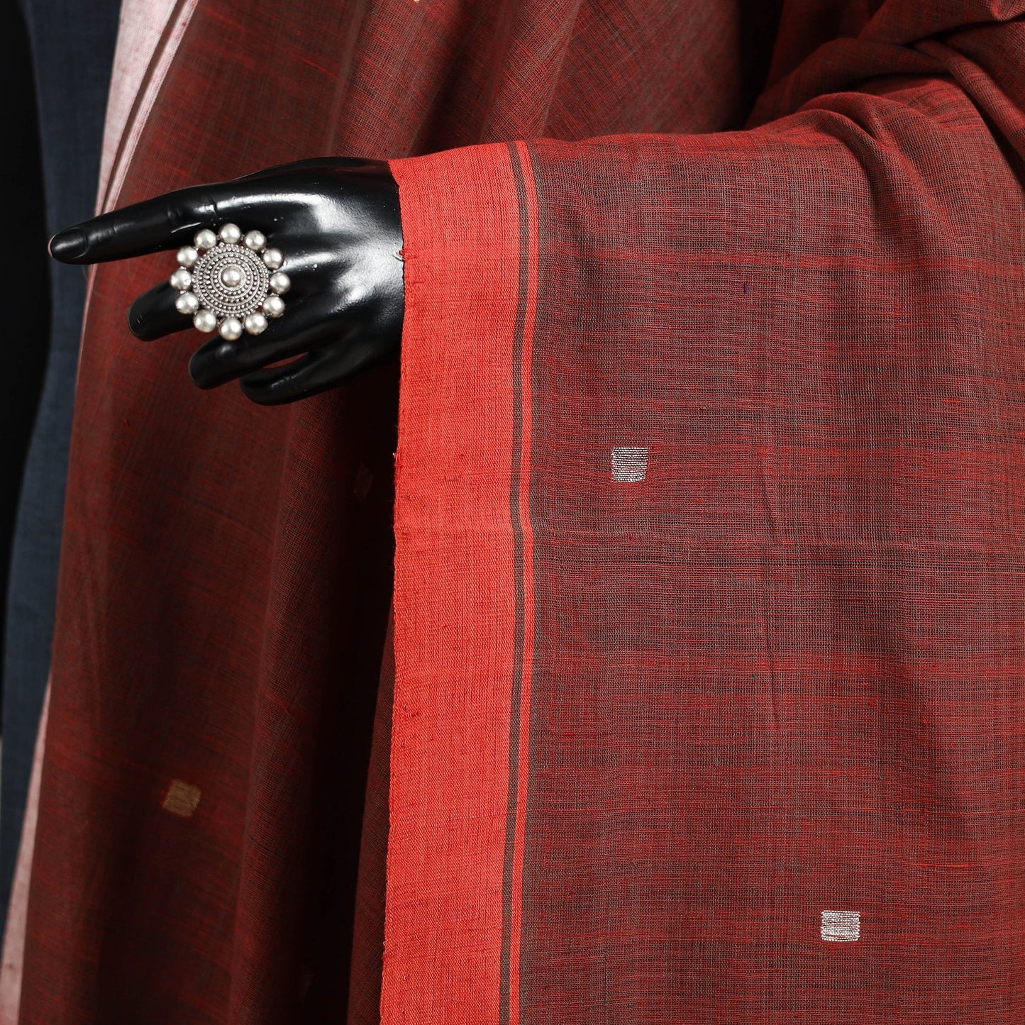 Peach - handspun handloom buti natural dyed cotton