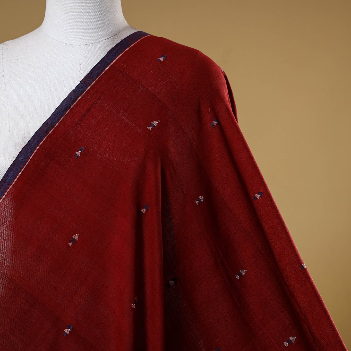 Red - handspun handloom natural dyed cotton buti srikakulam