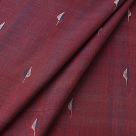 Maroon Handspun Handloom Natural Dyed Cotton Jamdani Fabric