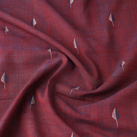 Maroon Handspun Handloom Natural Dyed Cotton Jamdani Fabric