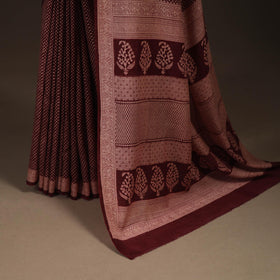 Handwoven merino wool natural dyed hand bagh saree 03