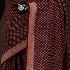 Handwoven merino wool natural dyed hand bagh saree 03