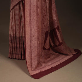 Handwoven merino wool natural dyed hand bagh saree 07