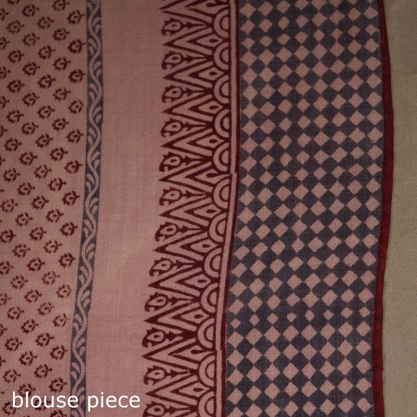 Handwoven merino wool natural dyed hand bagh saree 09