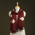 Maroon - handwoven tussar x merino wool tie-dye shibori