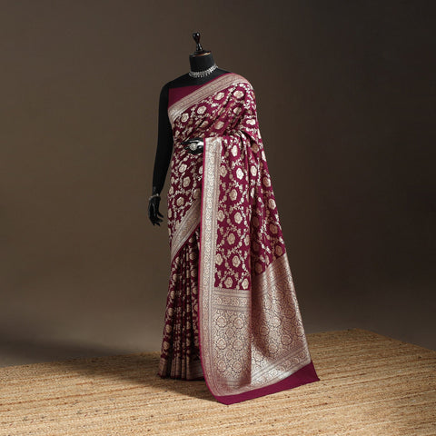 Handwoven zari jaal work mulberry x muga silk heavy