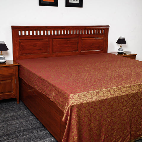  Himroo Handloom Jacquard Mercerized Cotton Double Bed Cover 