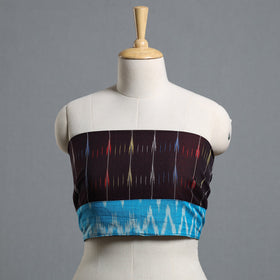 Maroon - ikat cotton blouse piece 62 - handcrafted