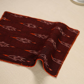  Maroon Ikat Cotton Hand Embroidery Table Mat (18 x 13 in) 08