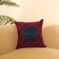 Maroon Ikat Cotton with Ajrakh Modal Silk Cushion Cover