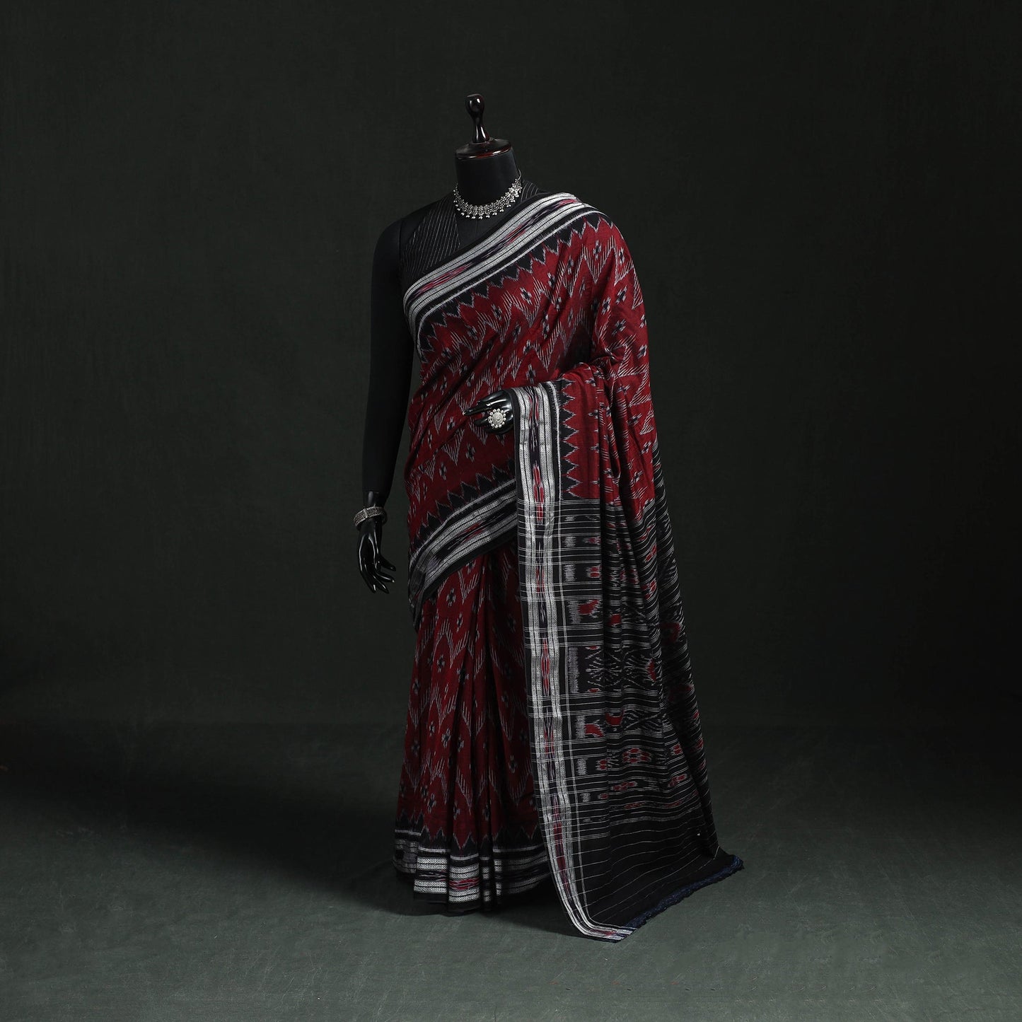 Ikat handloom cotton sambalpuri saree 05 - handcrafted