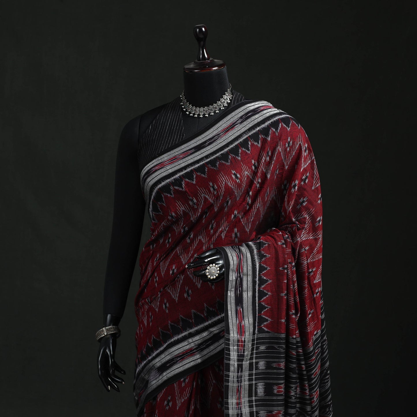 Ikat handloom cotton sambalpuri saree 05 - handcrafted