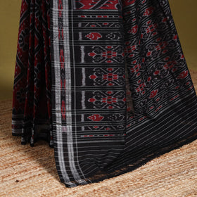 Maroon - ikat handloom cotton sambalpuri saree 17
