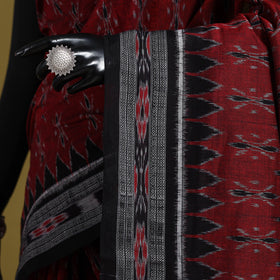 Maroon - ikat handloom cotton sambalpuri saree 18