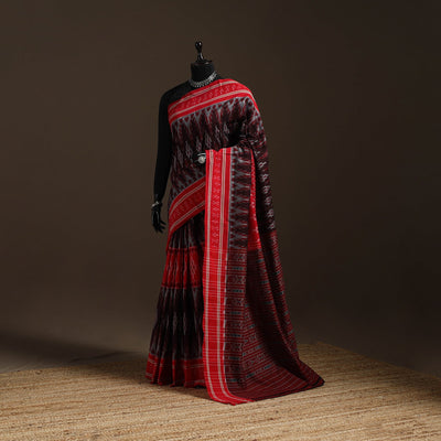 Ikat handloom cotton sambalpuri saree 24 - handcrafted