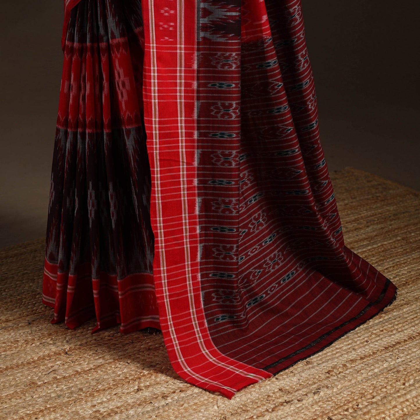 Ikat handloom cotton sambalpuri saree 24 - handcrafted