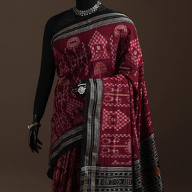 Ikat handloom cotton sambalpuri saree 34 - handcrafted