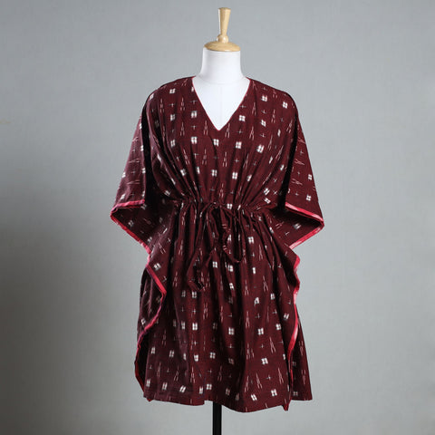  Ikat Weave Cotton Kaftan with Tie-Up Waist Online at iTokri.com