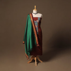 Ilkal kasuti embroidery khun silk 2pc unstitched dress