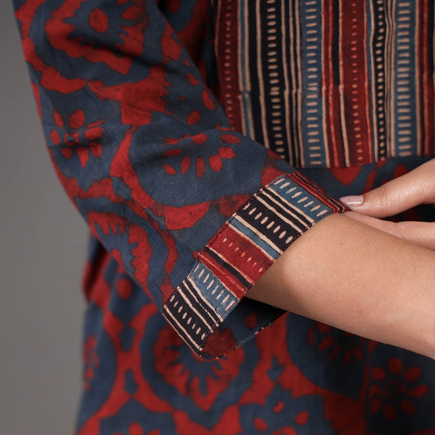  Ajrakh Block Printing Cotton Kurta with Palazzo Set 