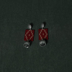 Jacquard cotton 2pc unstitched dress material with earrings