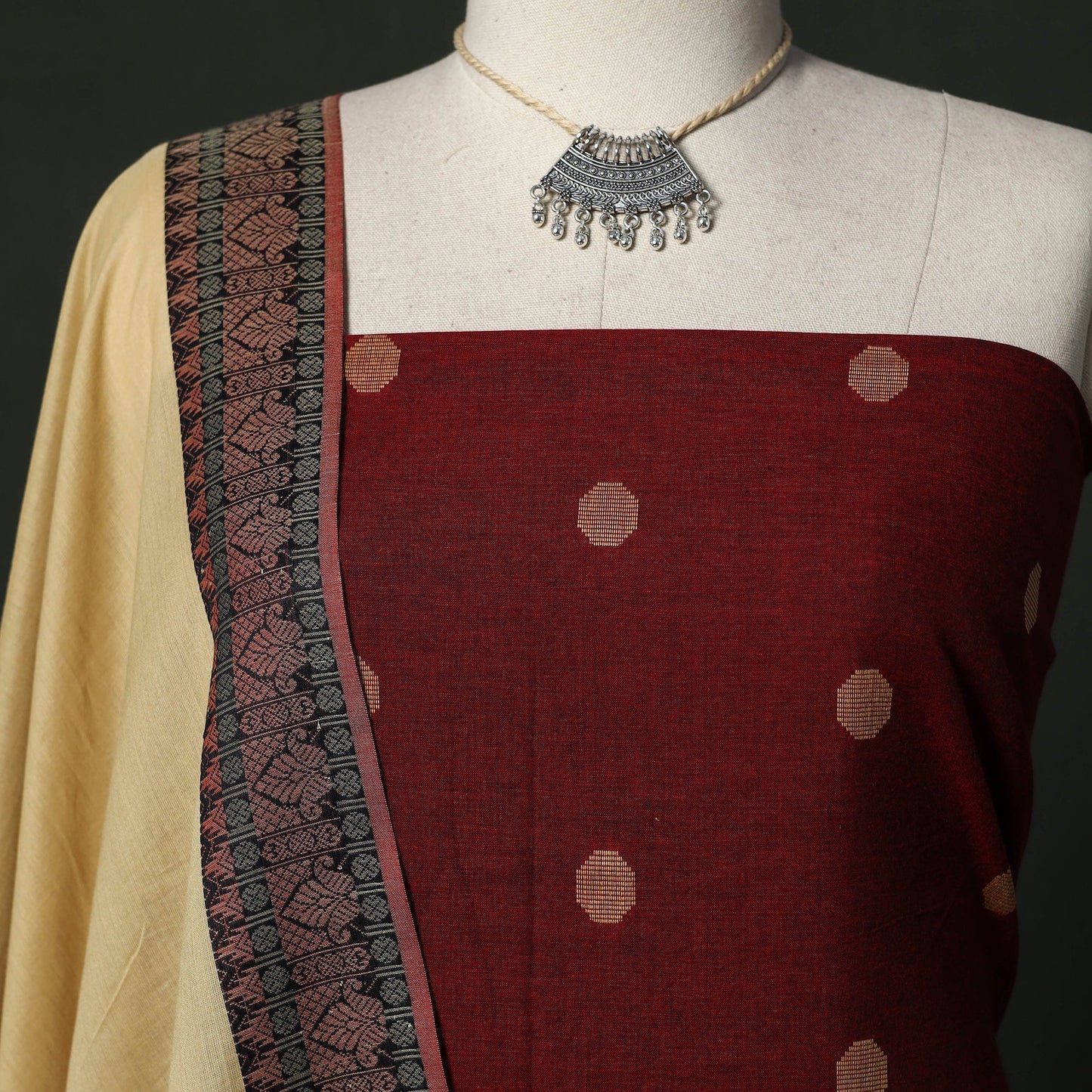 Jacquard cotton 2pc unstitched dress material