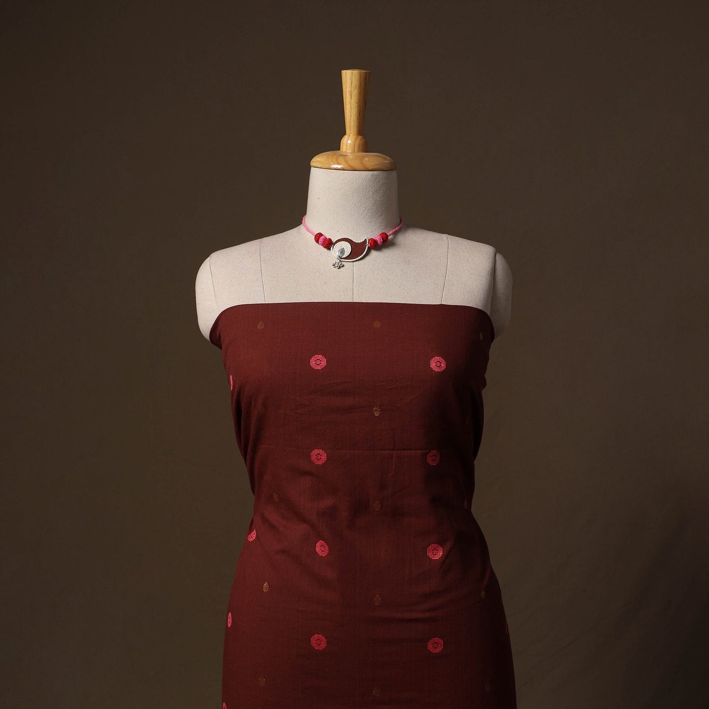 Jacquard cotton 2pc unstitched dress material kurta set