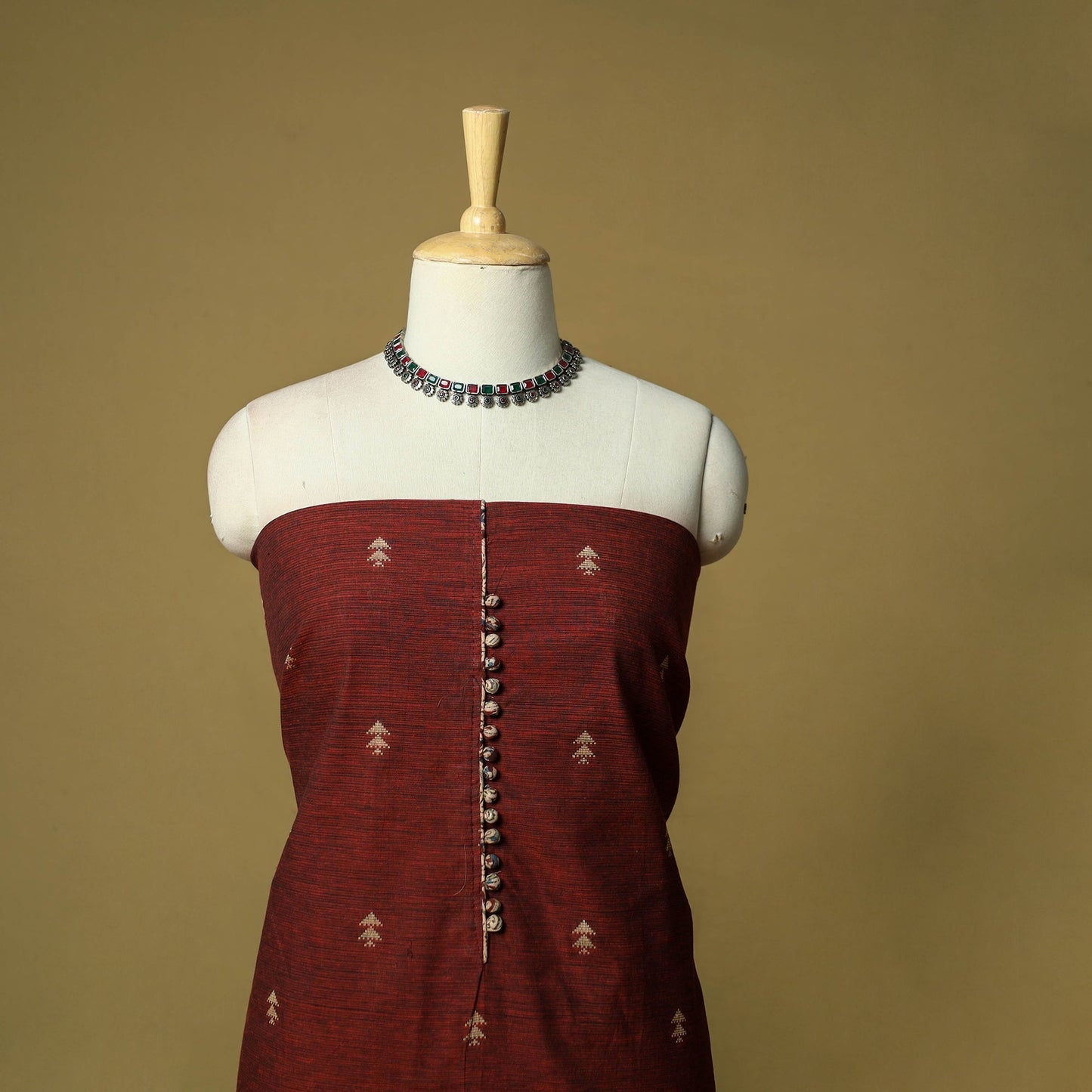 Jacquard cotton 3pc unstitched dress material 77