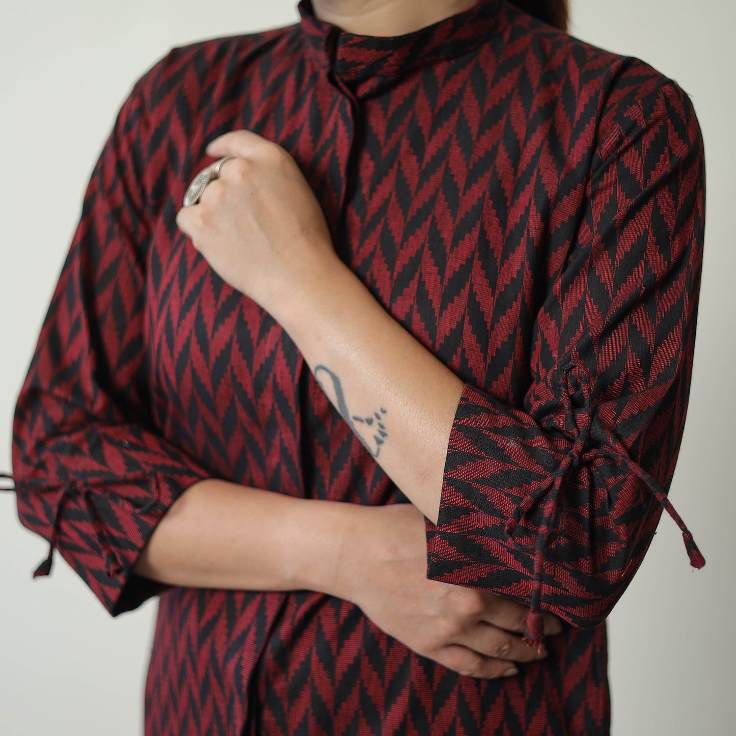 Buy Maroon Jacquard Cotton Co-Ord Set Online at iTokri.com