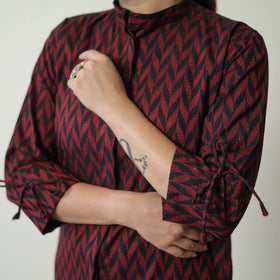 Buy Maroon Jacquard Cotton Co-Ord Set Online at iTokri.com