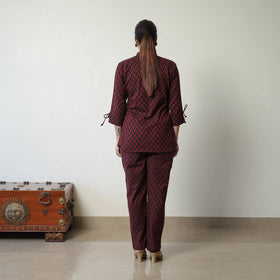 Buy Maroon Jacquard Cotton Co-Ord Set Online at iTokri.com