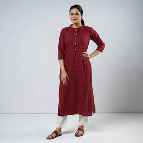 Buy Jacquard Cotton Long Kurta for Women