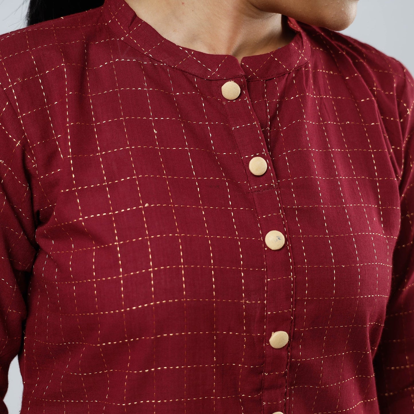Buy Jacquard Cotton Long Kurta for Women