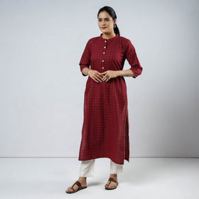 Buy Jacquard Cotton Long Kurta for Women