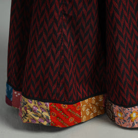 Maroon Jacquard Patchwork 24 Kali Cotton Long Skirt 