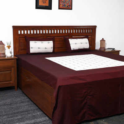 Buy Jacquard Patchwork Cotton Double Bed Cover with Pillow Covers Online at iTokri.com