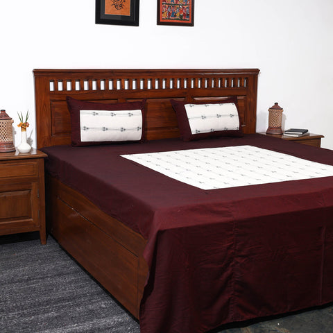 Buy Jacquard Patchwork Cotton Double Bed Cover with Pillow Covers Online at iTokri.com