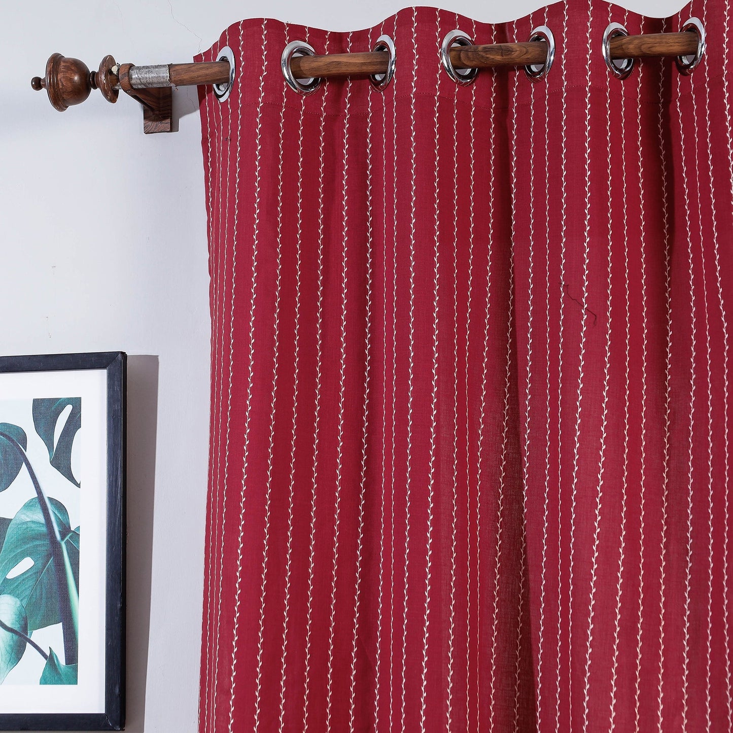 Jacquard weave cotton door curtain (7 x 3 feet) (single