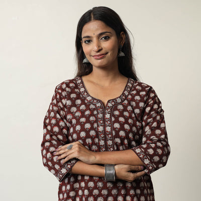 Buy Jahota Block Printed Cotton Straight Kurta 12 Online at iTokri.com