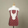 Buy Maroon Jaipur Print Patchwork Cotton Kurta Material