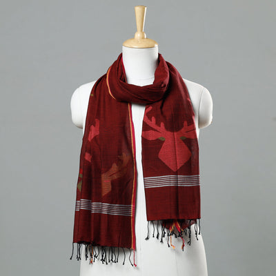  Jamdani Handloom Cotton Stole with Tassels 